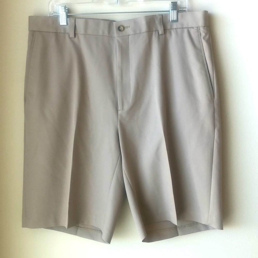 OXFORD Golf Stretch Flat Front Khaki Shorts